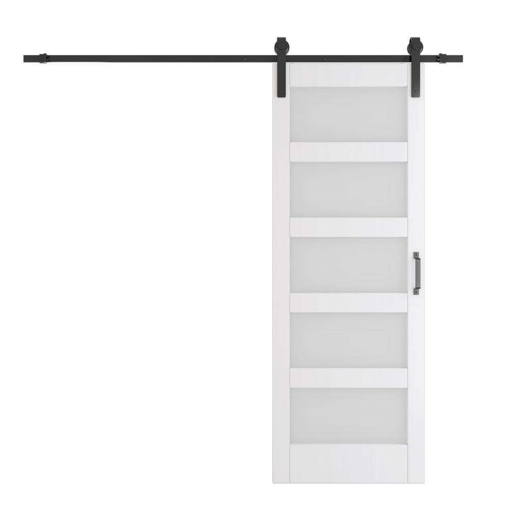 Reviews for TENONER 30 in. W. x 84in 5Panel, Frosted Glass, White, Can