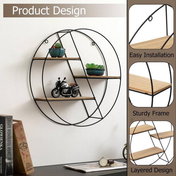 Vintiquewise Elegant 3-Tier Decorative Floating Silhouette Wall