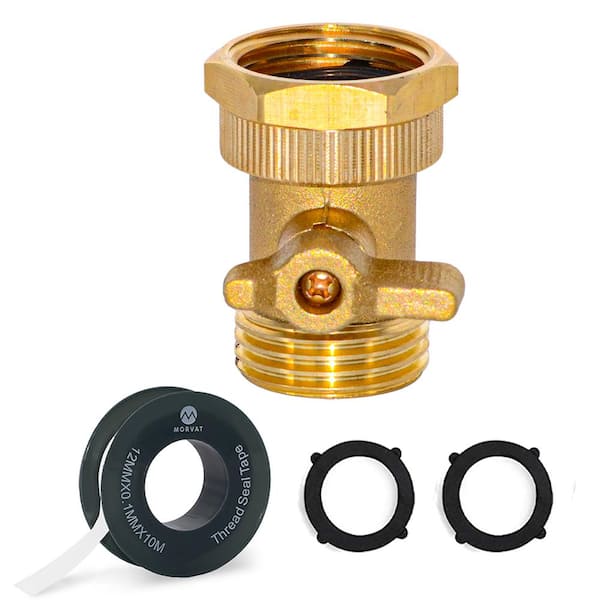 Heavy-Duty Brass Garden Hose Connector Shut Off Valve