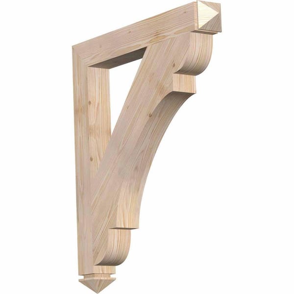 Ekena Millwork 3.5 in. x 34 in. x 30 in. Douglas Fir Olympic Arts and Crafts Smooth Bracket
