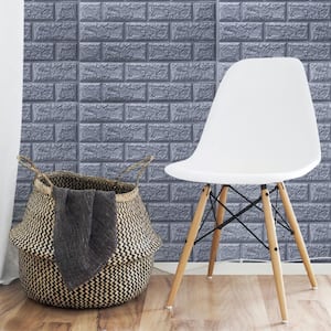 30 Pcs Peel and Stick 3D Brick Wallpaper in Grey, Faux Foam Brick Wall Panels for Bedroom, Living Room(43.5Sq.Ft/Pack)