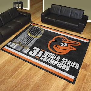 Baltimore Orioles Black Dynasty 8 ft. x 10 ft. Plush Area Rug