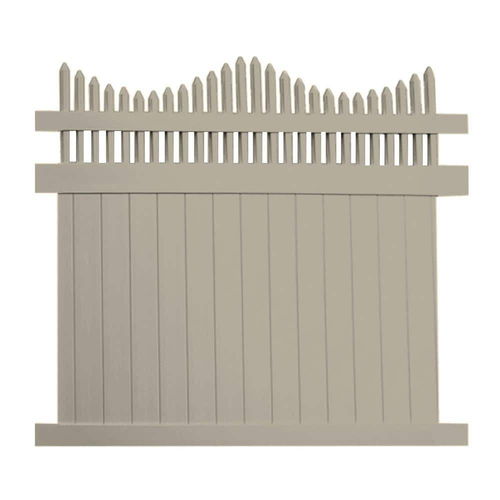 Weatherables Louisville 6 Ft H X 8 Ft W Khaki Vinyl Privacy Fence Panel Kit Pkpr Ots2 6x8 1442