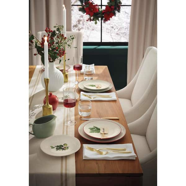 Melrose Stoneware Mistletoe Plate (Set of 4)