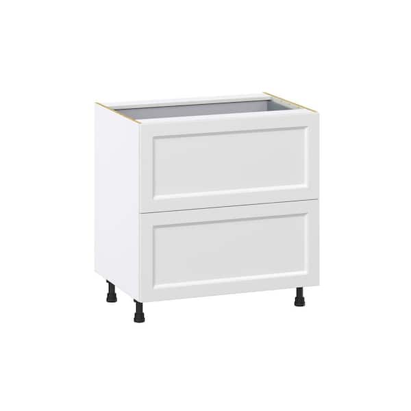 J COLLECTION Alton Painted 33 in. W x 34.5 in. H x 24 in. D in White Shaker Assembled Base Kitchen Cabinet with 3-Drawers