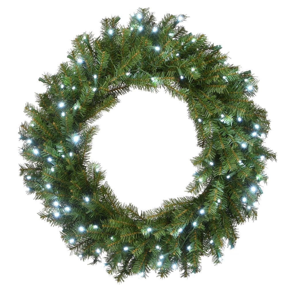 National Tree Company 30 in. Artificial Norwood Fir Wreath with Memory ...