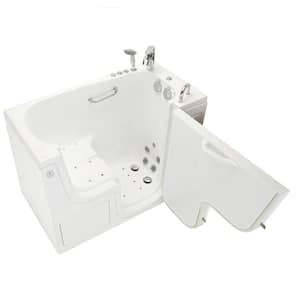 Wheelchair Transfer 26 52 in. Walk-In Whirlpool and Air Bath Bathtub in White, Fast Fill Faucet, Heated Seat, RH Drain