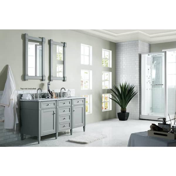 James Martin Vanities Brittany 59 in. W x 23 in. D x 32.8 in. H Double Bath Vanity Cabinet Without Top in Urban Gray