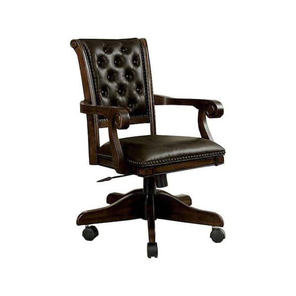 Benjara Kalia Contemporary Brown Wooden Finish Arm Chair