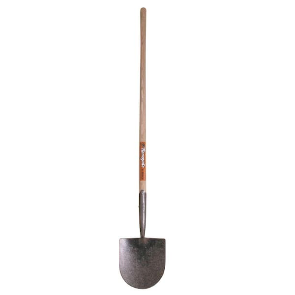 Hisco Renegade 14-Gauge Round Point Caprock Irrigation Shovel with 47 in. Ash Wood Handle