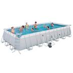 24 ft. x 12 ft. x 52 in. Deep Rectangular Steel Metal Frame Above Ground Soft-Sided Swimming Pool