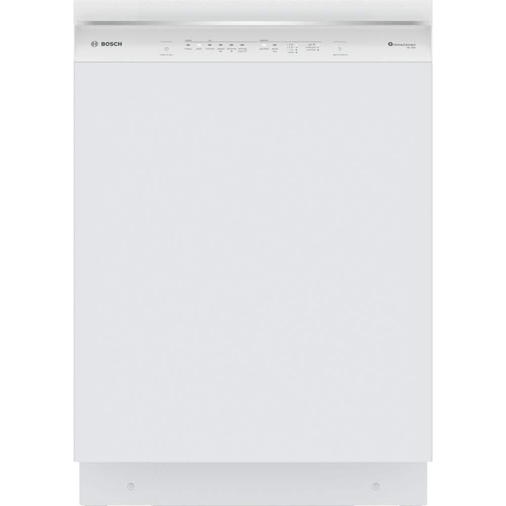 Bosch 300 Series 24 in. White Front Control Tall Tub Dishwasher with Stainless Steel Tub and 3rd Rack, 46 dBA