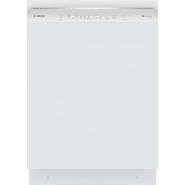 Bosch 300 Series 24 in. White Front Control Tall Tub Dishwasher with Stainless Steel Tub and 3rd Rack, 46 dBA