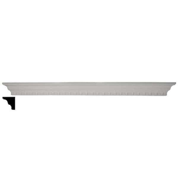 Ekena Millwork 4-1/8 in. x 60 in. x 4-1/2 in. Polyurethane Dentil Shelf