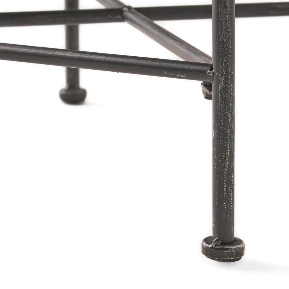 Petra Black Iron Square Outdoor Side Table