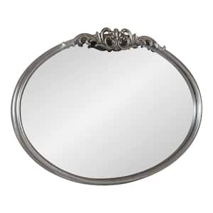Arendahl 18.75 in. H x 27.25 in. W Modern Oval Framed Silver Wall Mirror