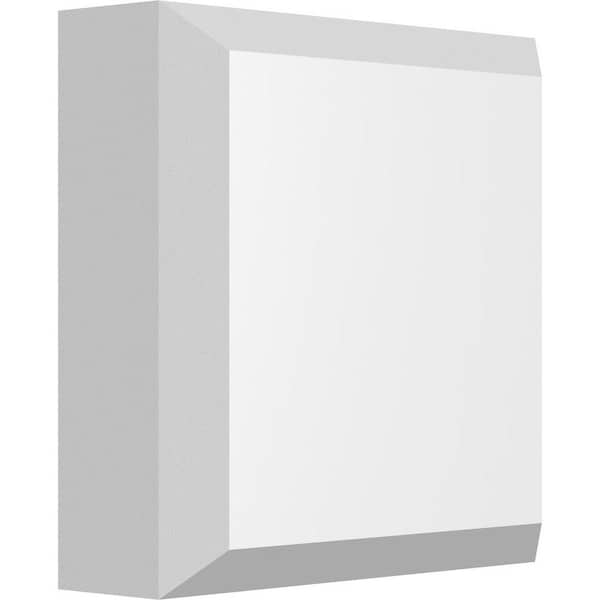 Ekena Millwork 3-in W x 3-in H x 1-in P Standard Sedgwick Rosette with Beveled Edge (4-Pack)