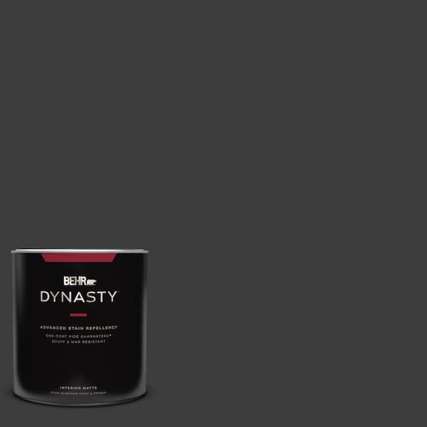 BEHR DYNASTY 1 qt. Black One-Coat Hide Matte Interior Stain-Blocking Paint and Primer