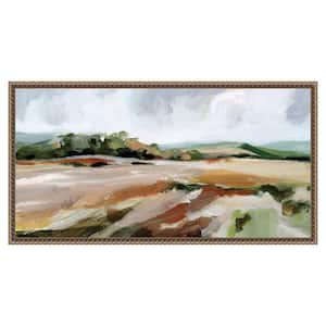 "Taupe Toned Landscape" by Katrina Pete 1-Piece Floater Frame Giclee Abstract Canvas Art Print 14 in. x 27 in.