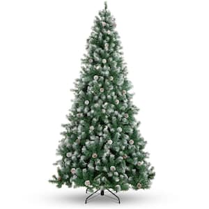 7.5 ft. Unlit Flocked Pre-Decorated Pine Artificial Christmas Tree