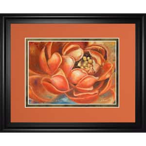 "Red Lotus I " By Patricia Pinto Framed Print Nature Wall Art 34 in. x 40 in.