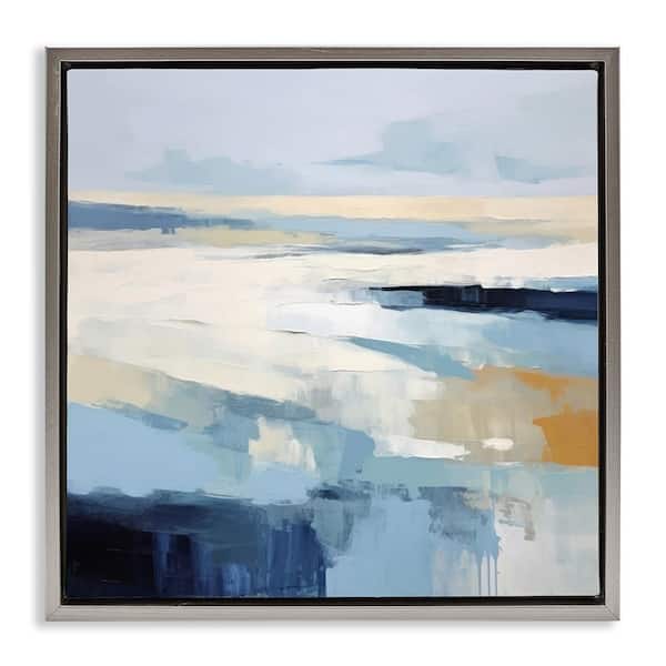 Stupell Industries Energetic Flowing Terrain by Irena Orlov Gray Floater Frame Abstract Graphic Art Print 18 in. x 18 in.