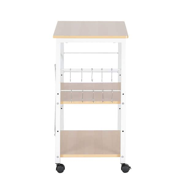 3-Tier Microwave Cart Rolling Utility Serving Cart w/ 2 Shelves, 4 Hoo –  Best Choice Products