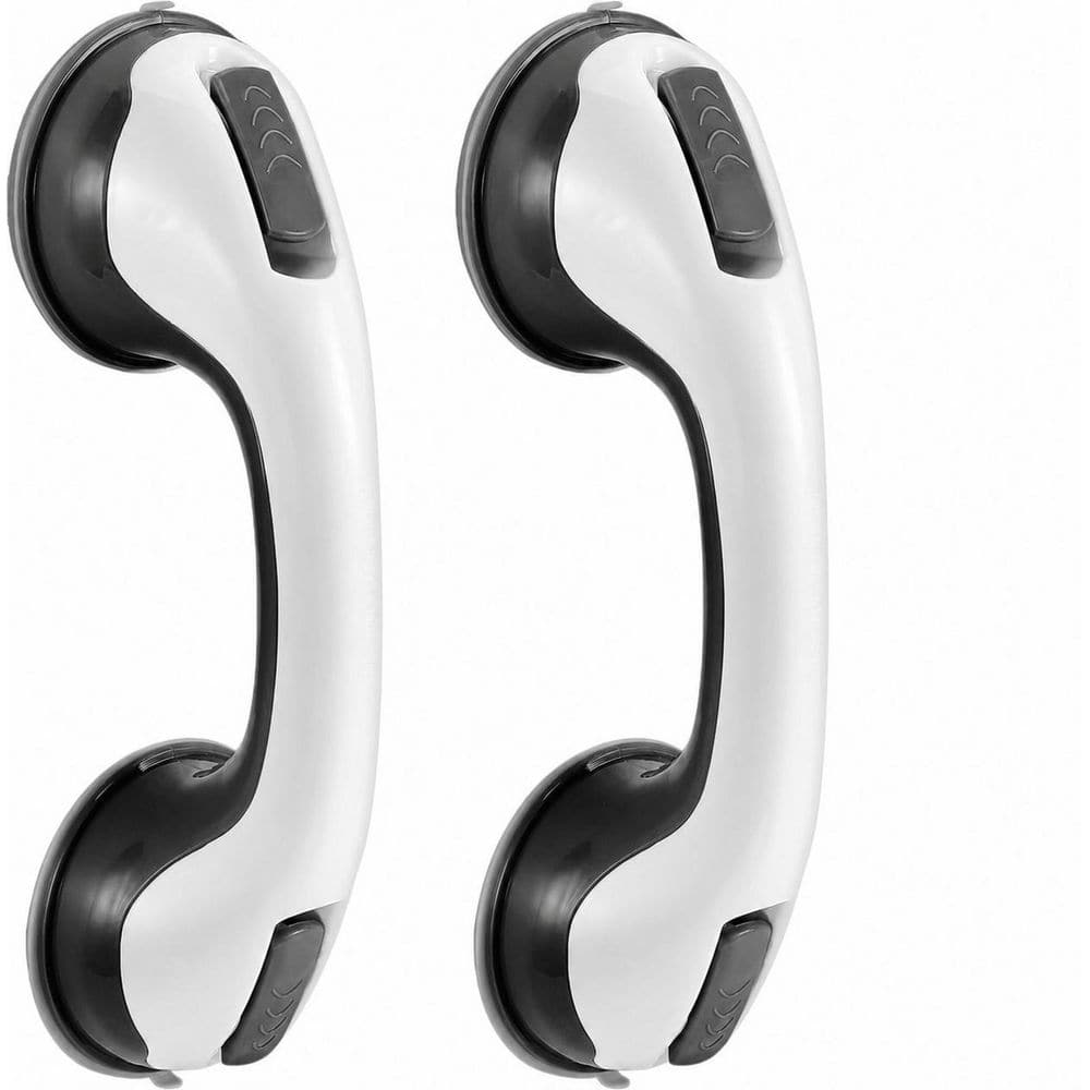 12 in Suction Cup Shower Grab Bars, 2-Pack, Strong Hold Bathtub Rails for Seniors, Elderly, and Handicap Support, Black price history on PriceWatchPro