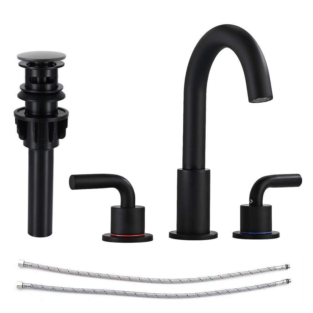 8 in. Widespread Bathroom Faucet 3 Hole Bathroom Sink Faucet with Pop-Up Dr