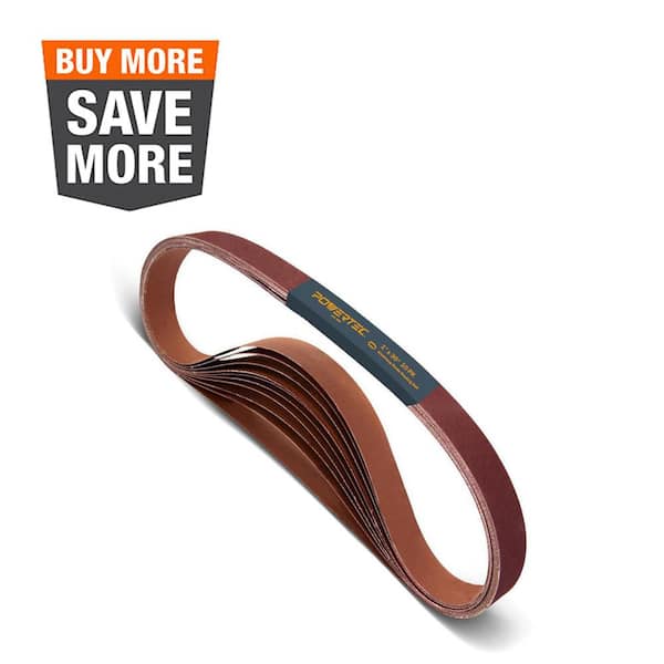 1 in. x 30 in. 120-Grit Aluminum Oxide Sanding Belt for WEN 6515T/ Bucktool Belt and Disc Sander (10-Pack)