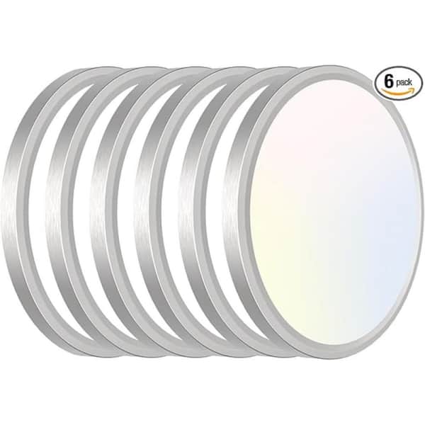 5CCT-SM15BN-6PK 15 in. Light Brushed Nickel Platter Selectable LED Flush Mount 2700/3000/3500/4000/5000K (6-Pack)
