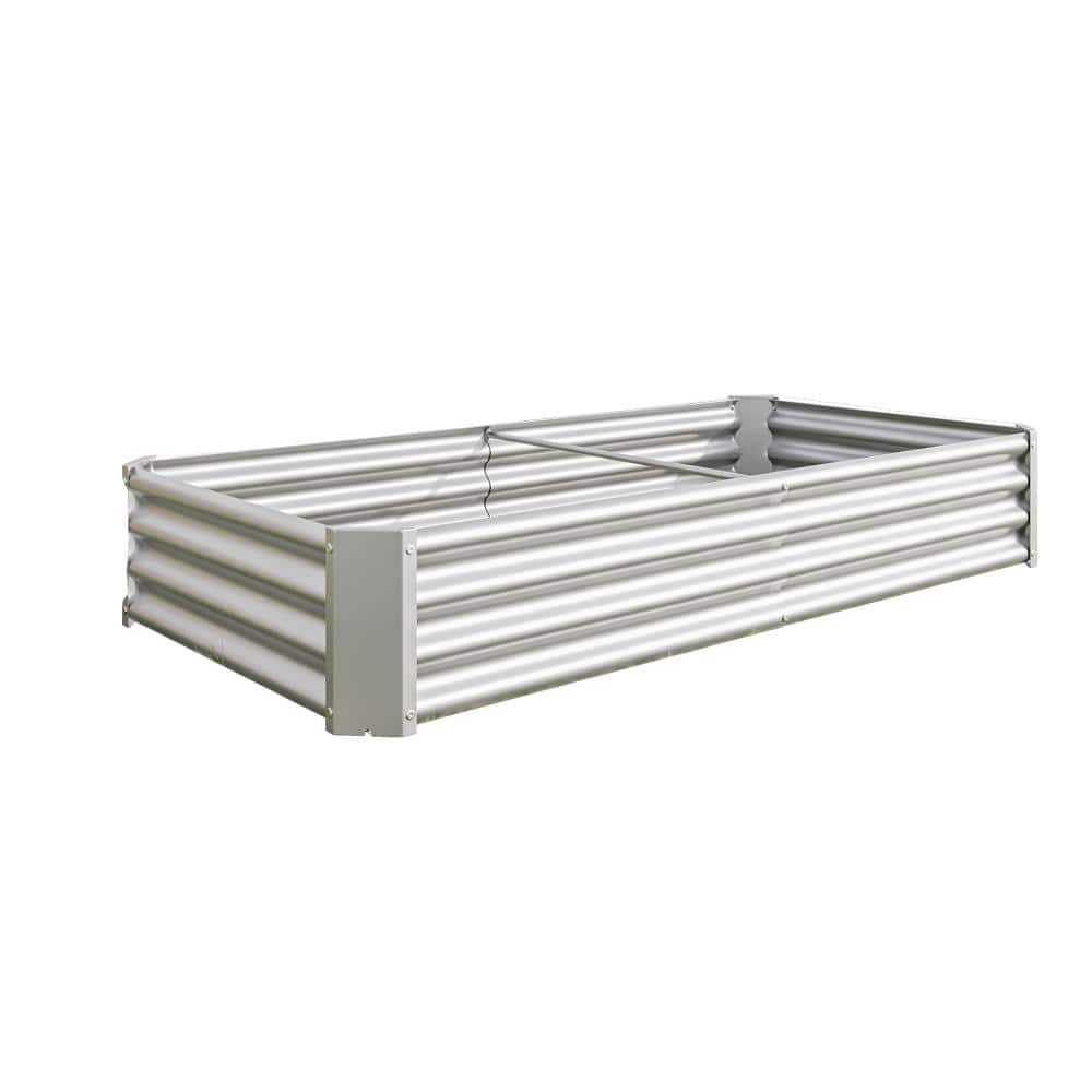 6 ft. x 3 ft. x 1 ft. Silver Outdoor Metal Raised Garden Bed Planter Box for Vegetables Flowers Plants price history on PriceWatchPro