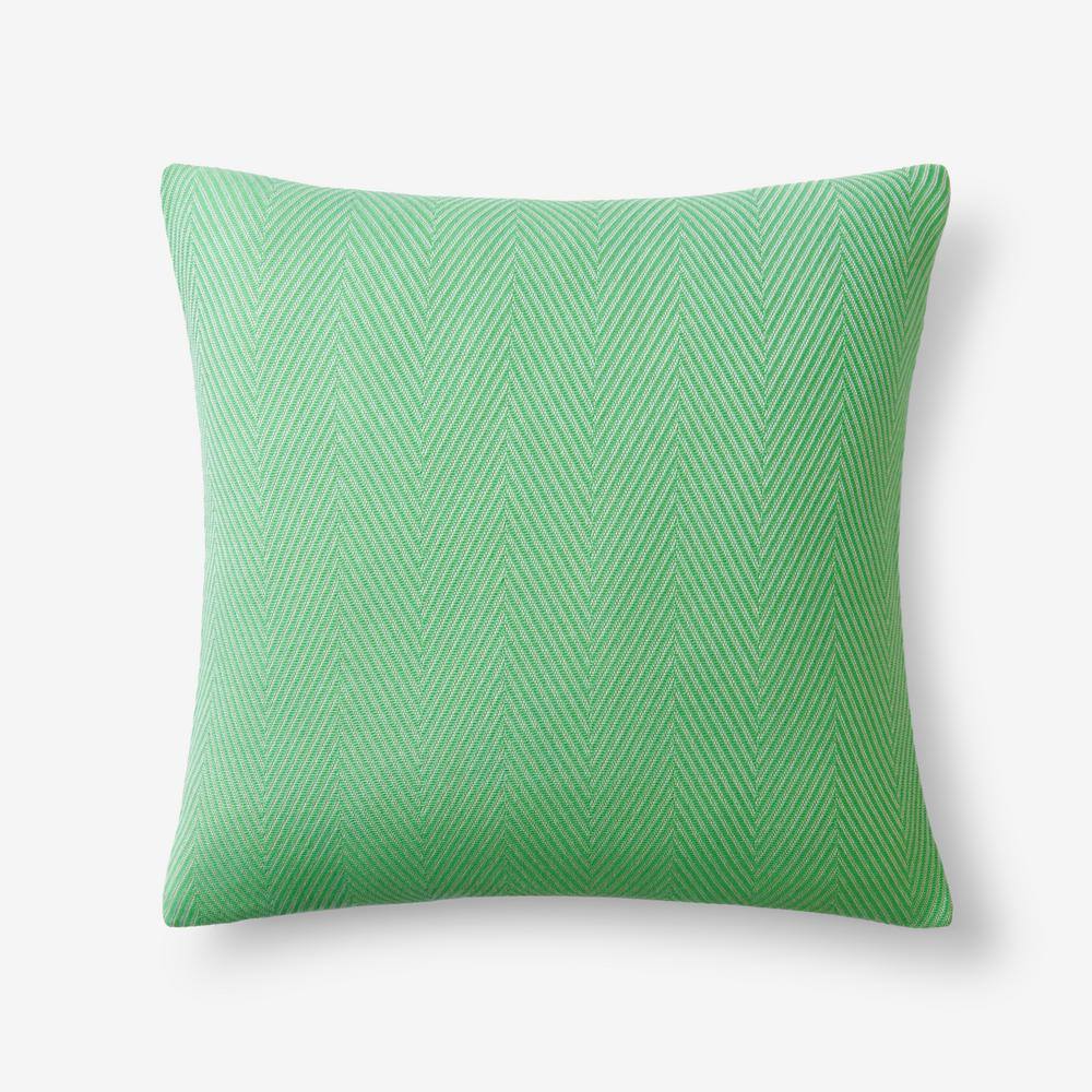 The Company Store Chevron Green 20 in. 20 in. Throw Pillow Cover 85090J