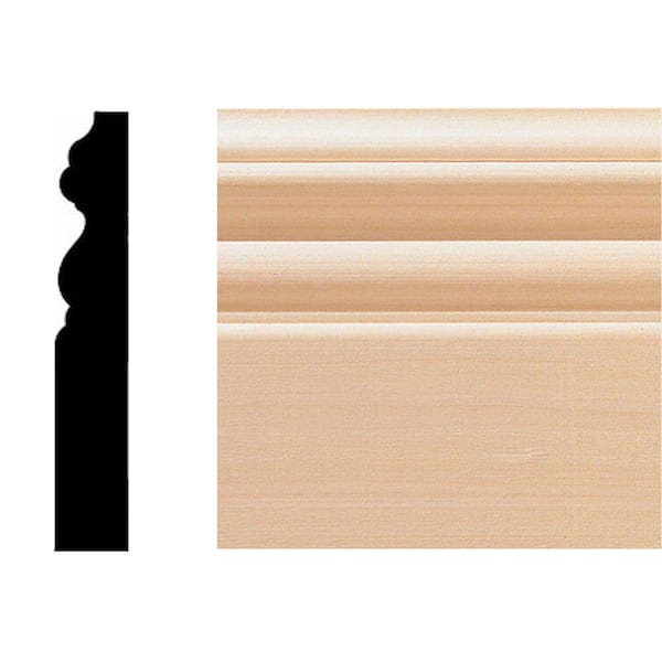 5/8 in. x 4 in. x 8 ft. Hardwood Wood Victorian Baseboard Moulding