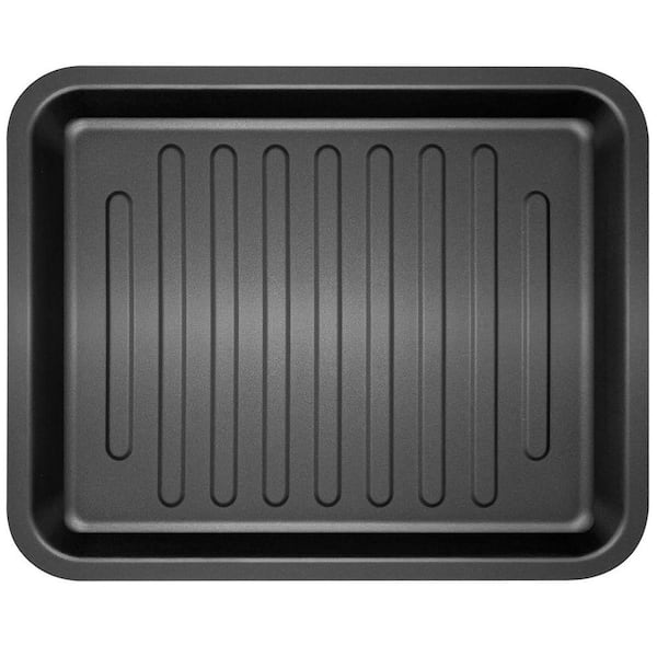 Stainless Steel Nonstick Grill Pan Air Fryer Crisper Plate for Convection Oven, Rectangle, Silver Color