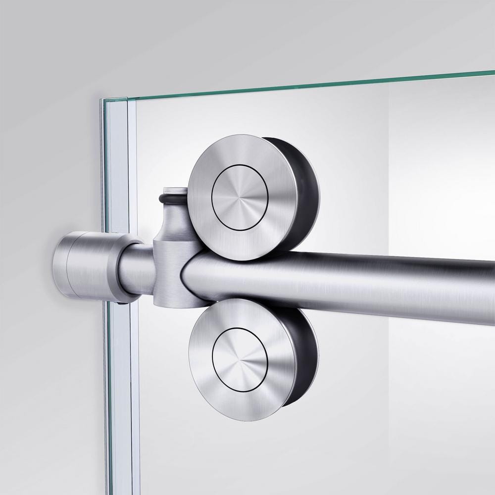 Enigma-XO Frameless Sliding Shower Door with Polished Stainless Steel Hardware