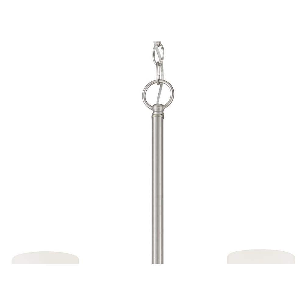 Elegant Brushed Nickel 5-Light Chandelier with Etched White Glass Shades