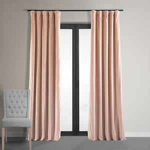 Rosey Dawn Velvet Solid 50 in. W x 108 in. L Lined Rod Pocket Blackout Curtain