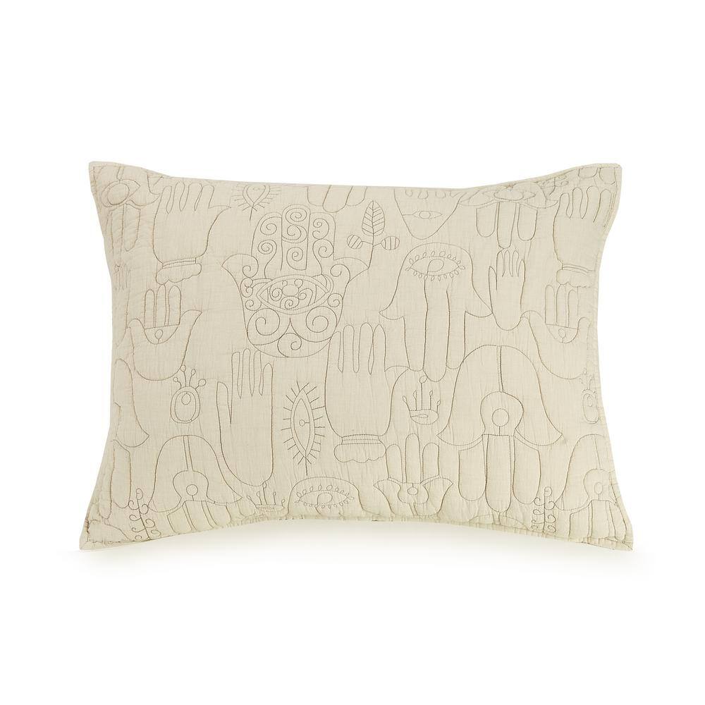 Jungalow Khaki Hamsa Hand Full/Queen Quilt Set