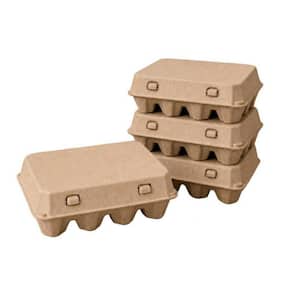 25-Pack 12-Count Egg Cartons, Paper Pulp Egg Trays, Sturdy Reusable Chicken Egg Holders for Farmers Home