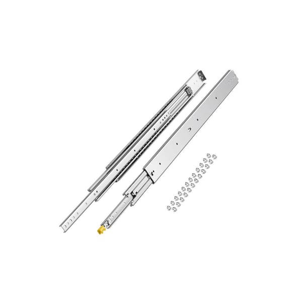 Set of 2 Drawer Slides, Sizes Ranging from 16-60 in., 500 lbs. Capacity, Locking Mechanism and Ball Bearing Side Mount