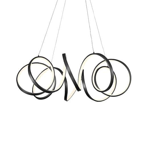 Synergy Black LED Chandelier with Soft Light Opal Lens