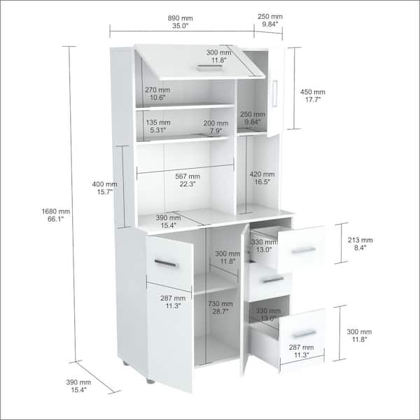 Inval MQ 3 Drawer Rolling Storage Cabinets 25 12 H x 12 12 W x 14