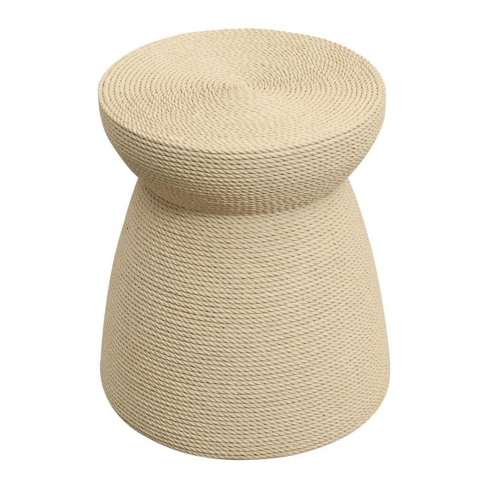 Dorvex 14.76 in. Natural Indoor/Outdoor Round MGO Concrete Patio Faux Rattan Side Table price history on PriceWatchPro