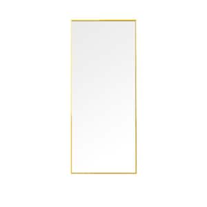 59 in. x 15.7 in. Modern Rectangle Framed Full Length Floor Mirror with Gold Aluminum Alloy Frame