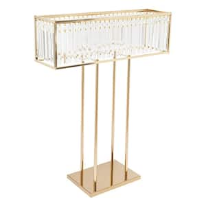 27 in. x 35 in. Gold Modern Rectangular Iron Acrylic Wedding Party Birthday Decorative Stand