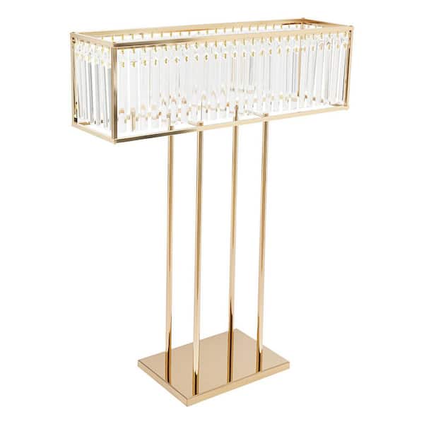 YIYIBYUS 27 in. x 35 in. Gold Modern Rectangular Iron Acrylic Wedding Party Birthday Decorative Stand