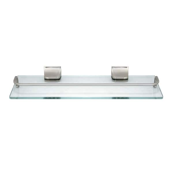 Organize It All Satin Nickel 1-Tier Glass Wall Mount Bathroom