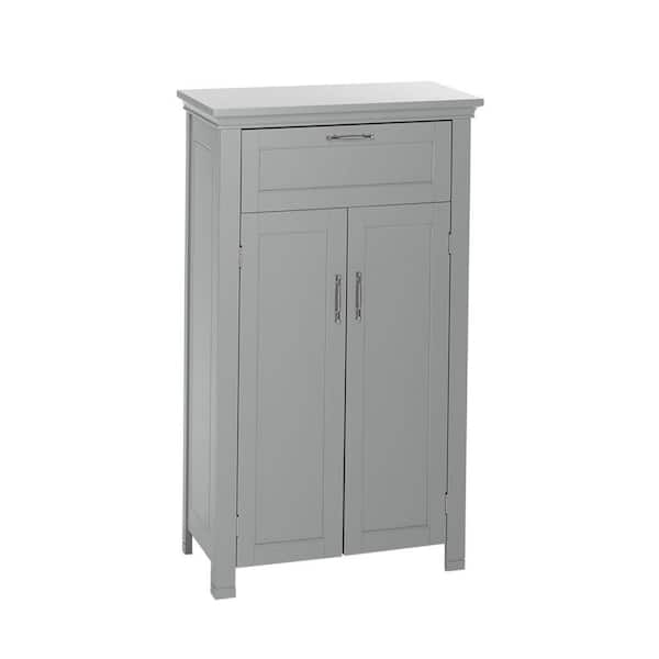 Somerset 23.6 in. W x 40.12 in. H x 12 in. D Gray Linen Cabinet with Bathroom and Laundry Storage, Drawer and Shelf