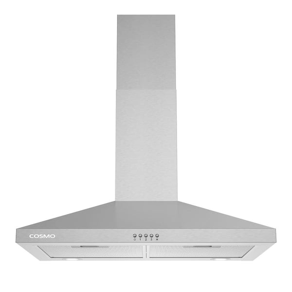 Cosmo 30 in. Ducted Wall Mount Range Hood in Stainless Steel with LED